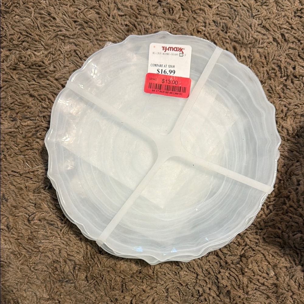 T.J.Maxx White Glass Salad Plates